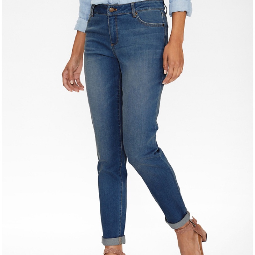 Garnet Hill Cuffed Denim Blue Jeans